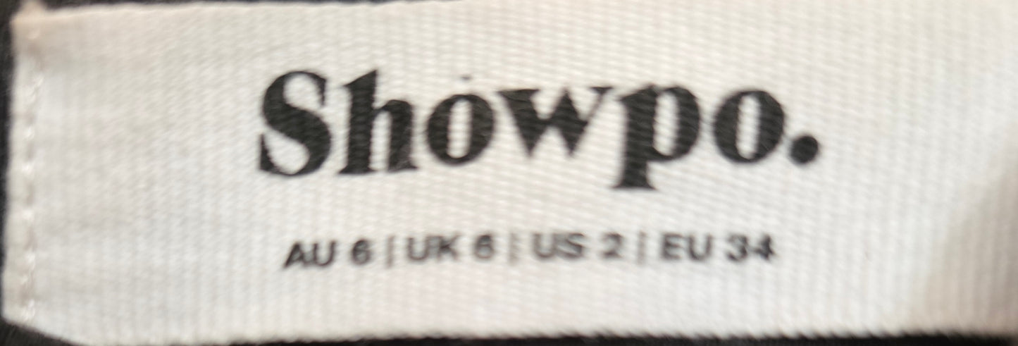 Showpo. Black spaghetti strap dress W Size 2