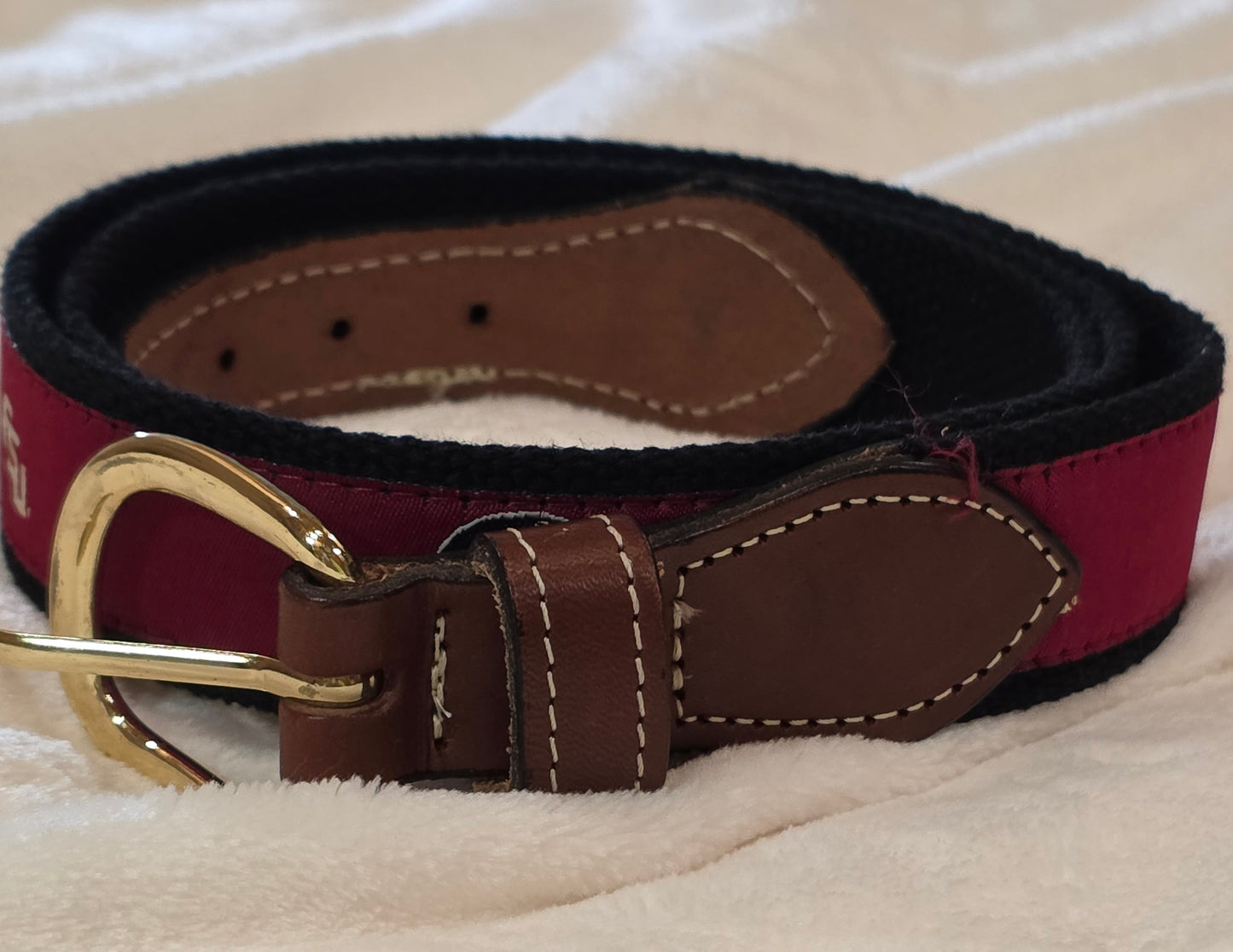 ZEP PRO FSU Florida State University Leather Canvas Woven Ribbon Belt Size 38