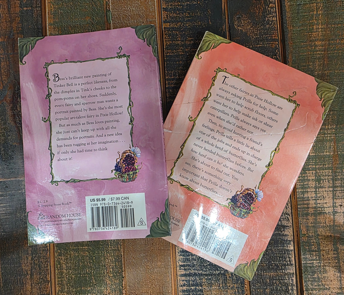 Prilla and the Butterfly Lie & A Masterpiece for Bess, (2 books) Disney Faires Book