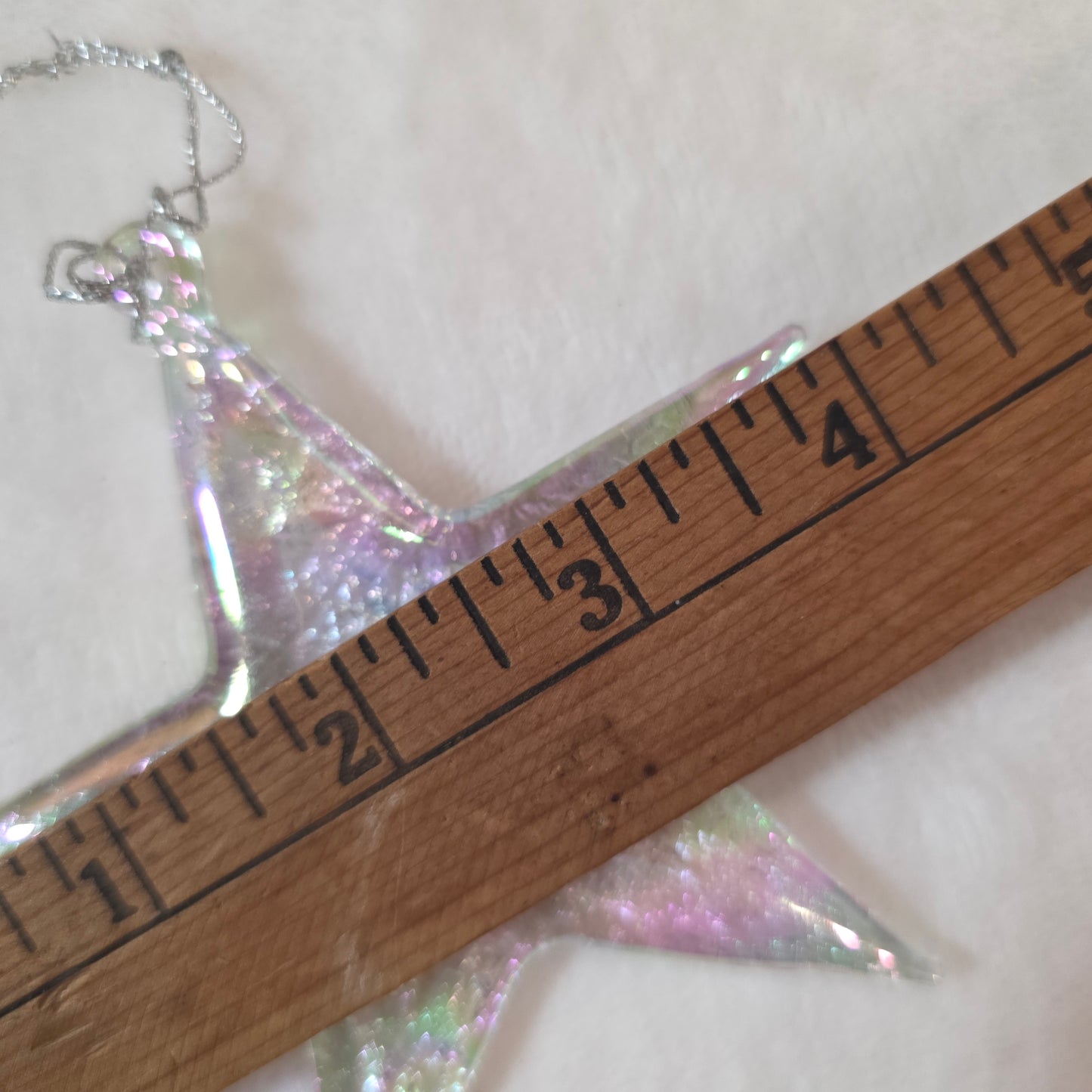 Set of 2 Acrylic Christmas Ornaments – Glitter Snowman & Iridescent Star – Holiday Tree Decor