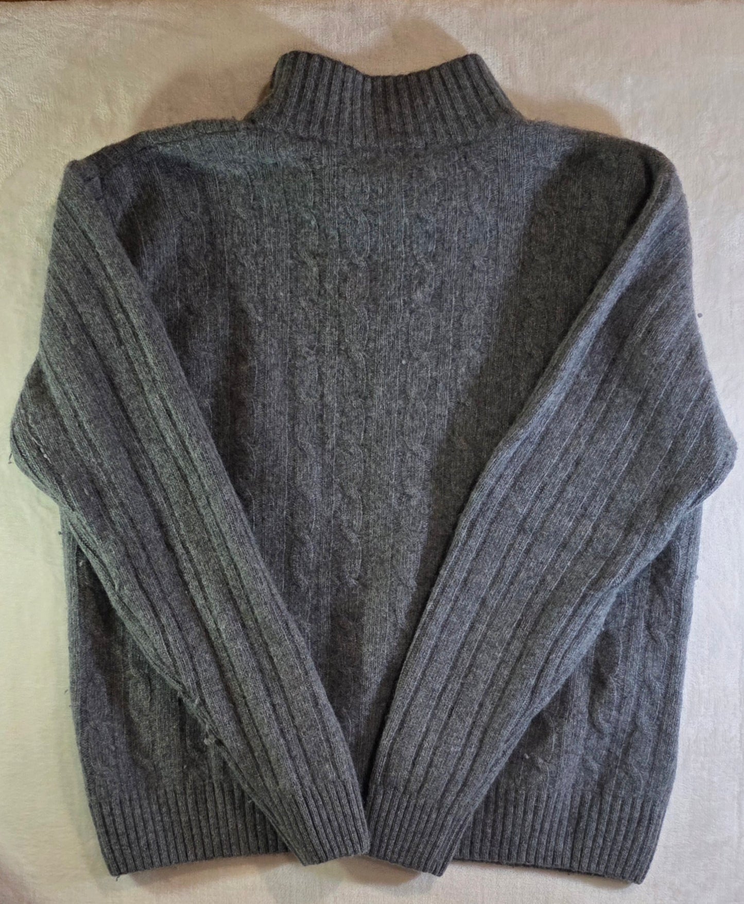 Daniele Blasi Men's Wool Blend Sweater Grey Zipper Front Large
