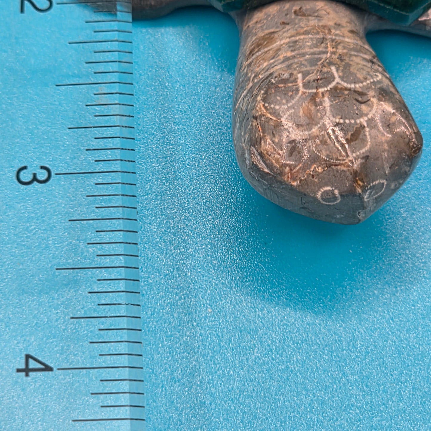 Carved Stone Sea Turtle Sculpture Green Shell Ocean Nautical Beach Decor