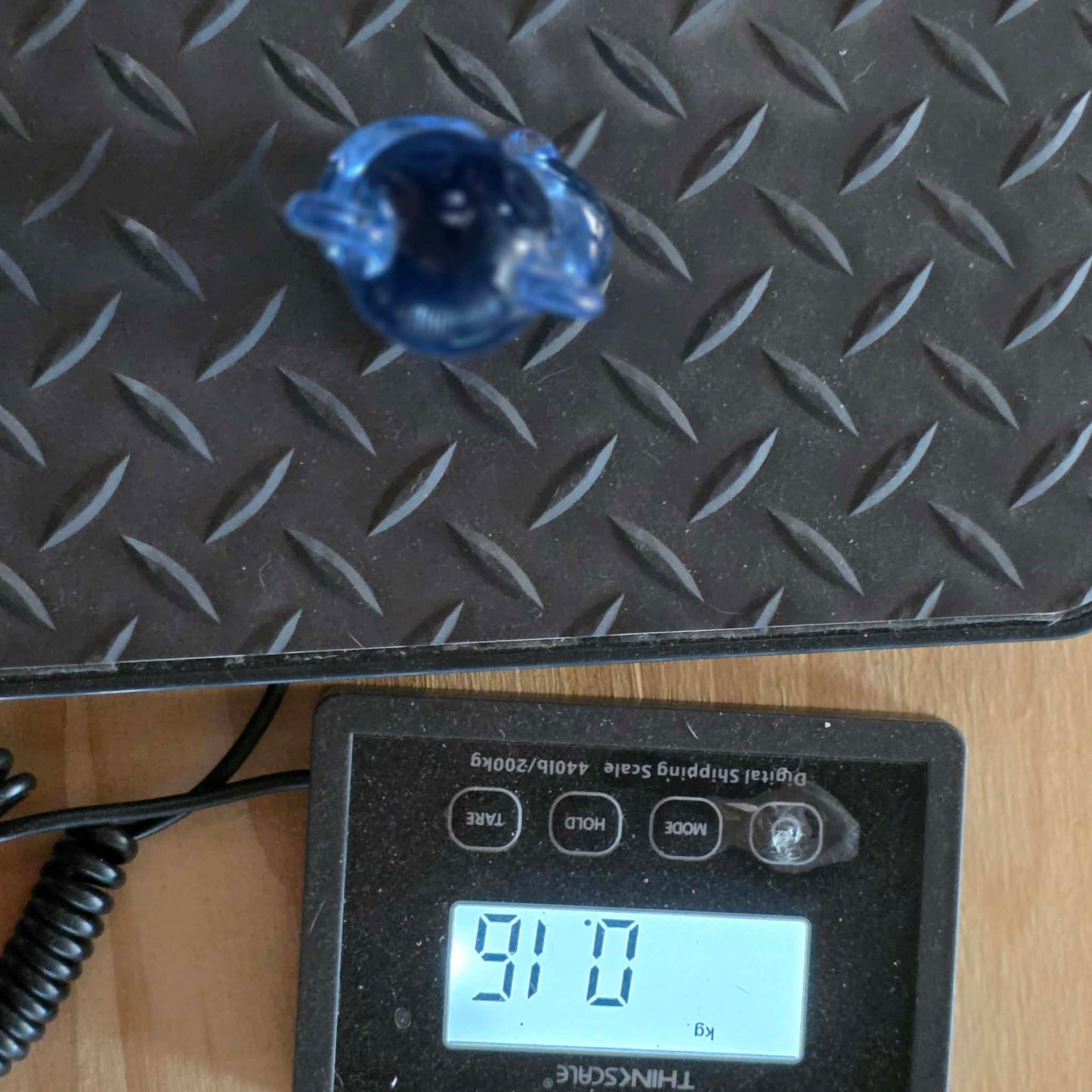 Clear Blue Glass Bear Figurine Miniature Paperweight Decorative Collectible Gift