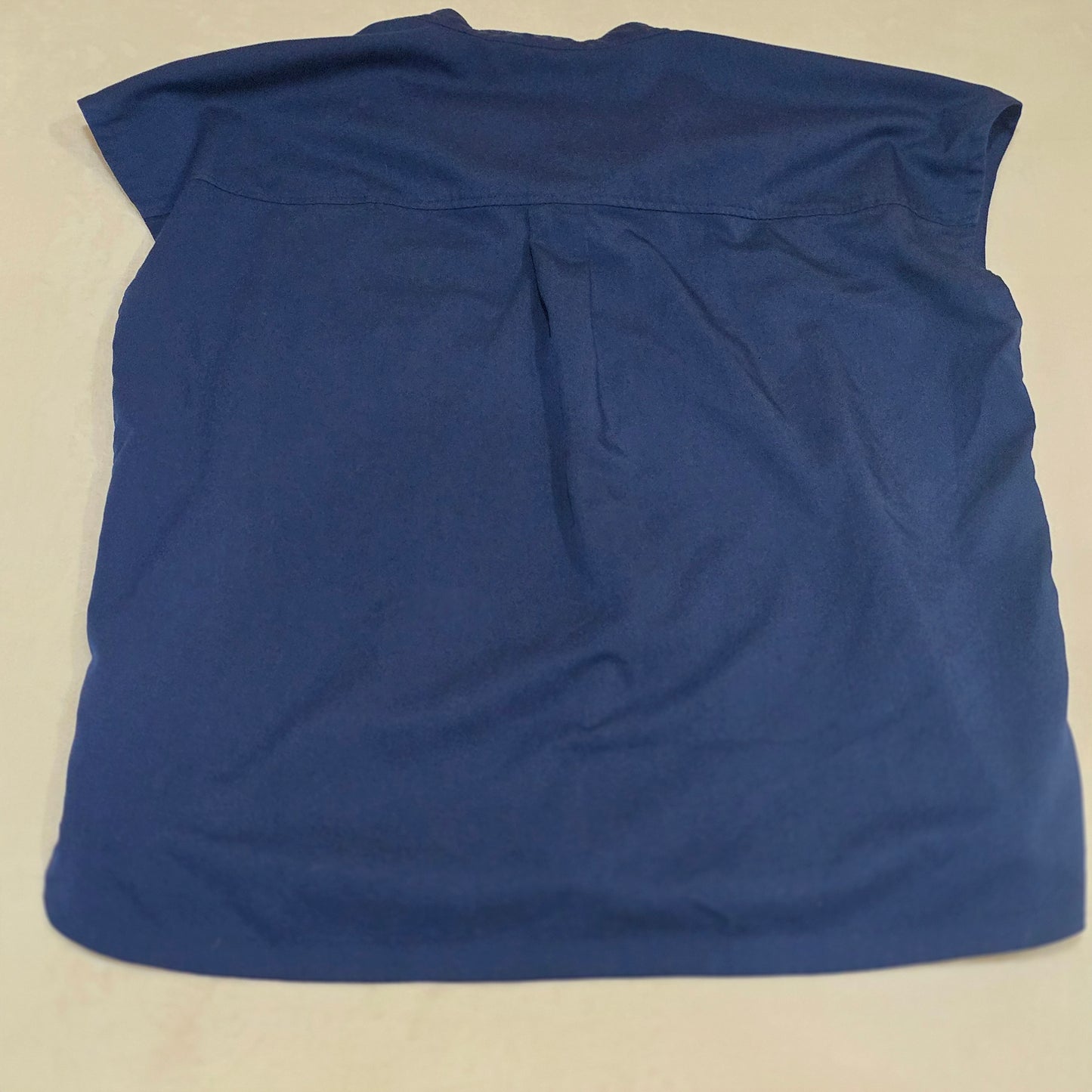 Womens Healing Hands Navy Blue Scrub Top Large Medical Nurse Uniform Shirt