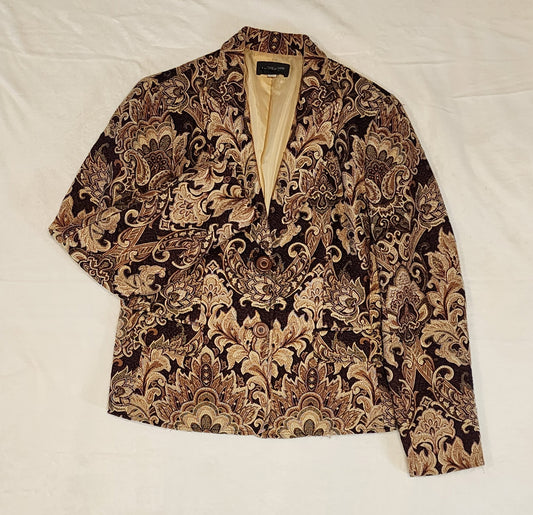 Vintage Focus 2000 Paisley Blazer W Size 10