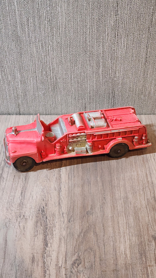 Vintage Auburn Rubber Fire Engine #502 – 7.5" Red Fire Truck, Made in USA