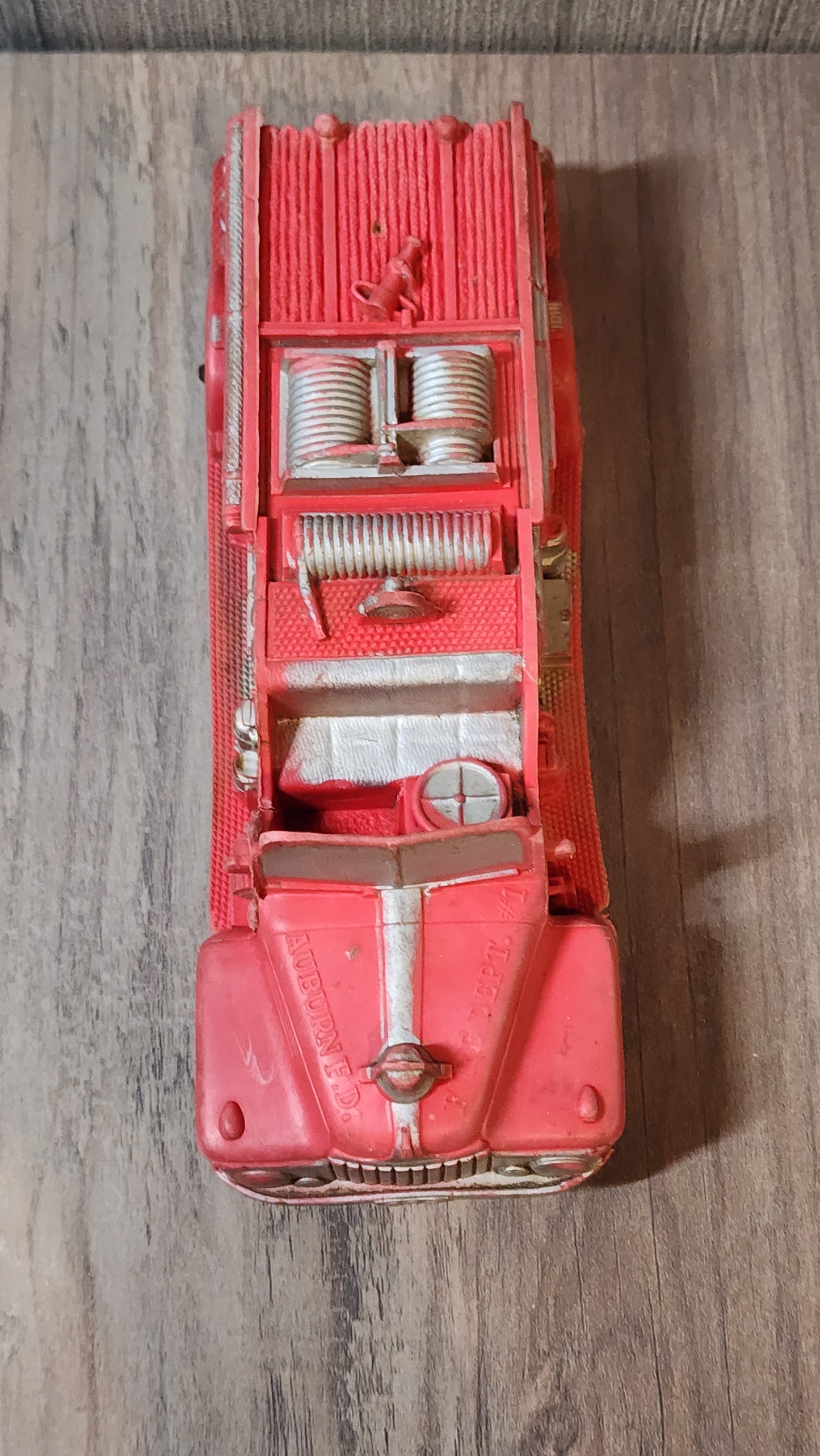 Vintage Auburn Rubber Fire Engine #502 – 7.5" Red Fire Truck, Made in USA