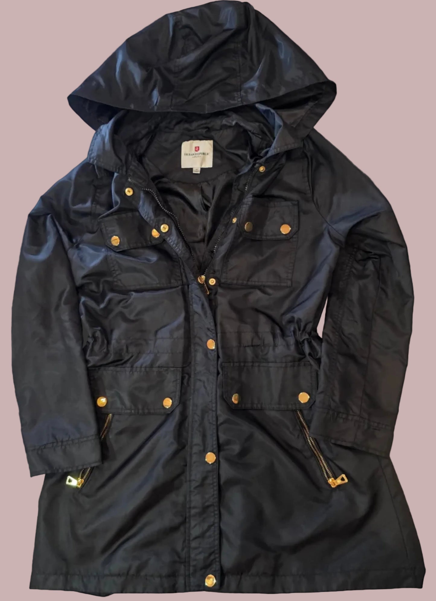 Urban Republic Women’s Black Utility Trench Raincoat Jacket | Size M
