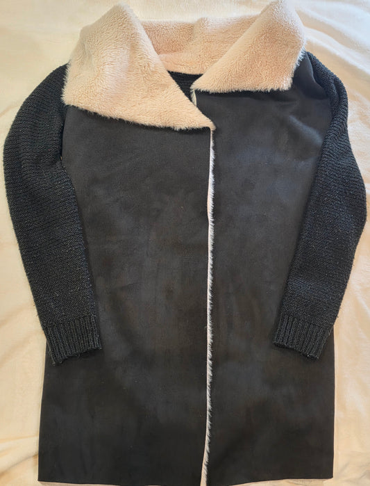 Twelfth Love Faux Suede Boho Vest Cream Black Size Medium