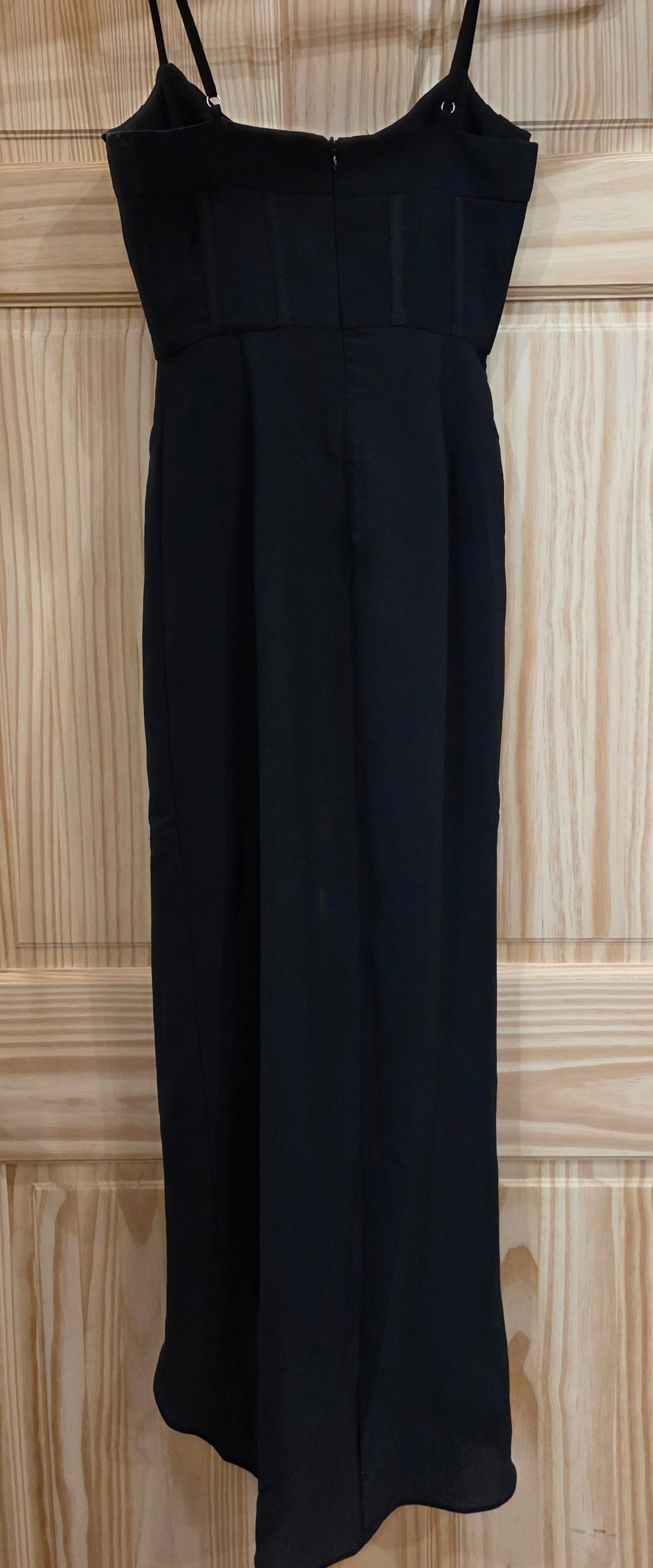 Showpo. Black spaghetti strap dress W Size 2