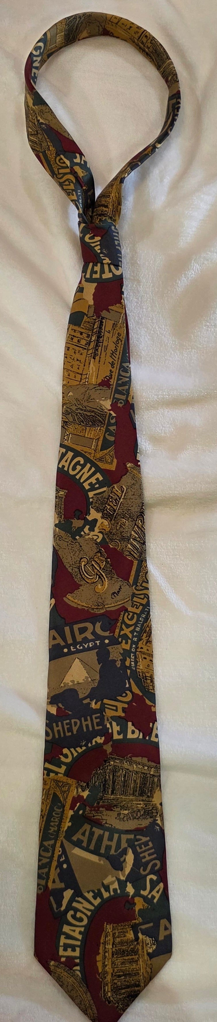 JT. Beckett Travel theme Men’s Necktie 100% Silk