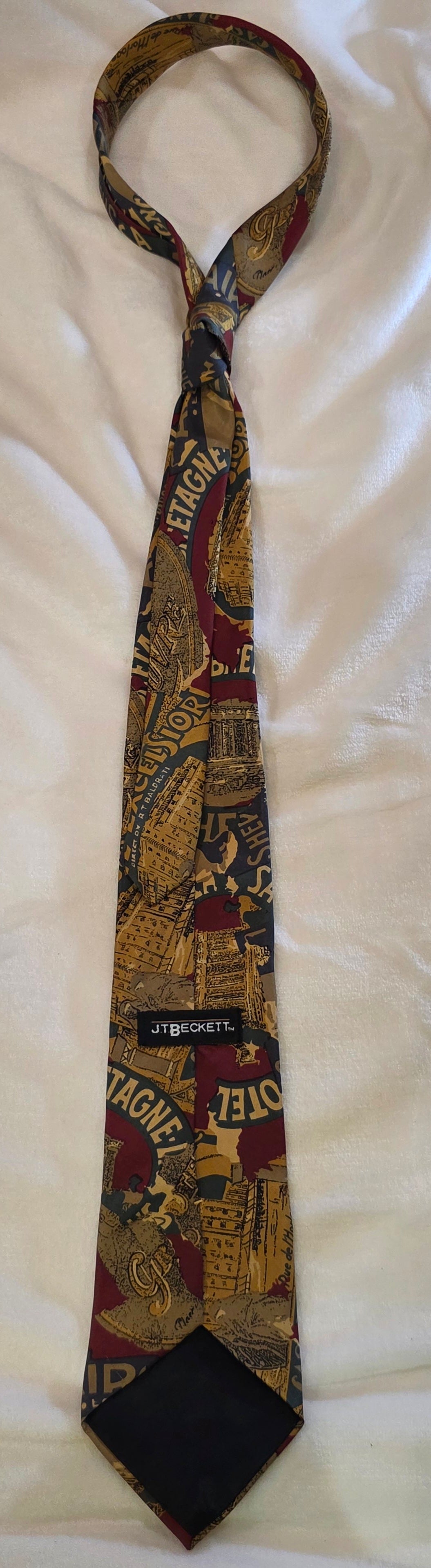 JT. Beckett Travel theme Men’s Necktie 100% Silk