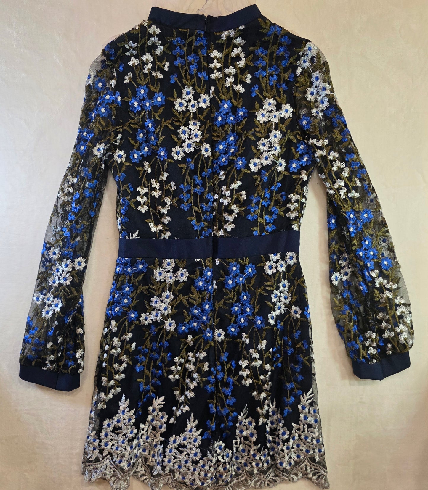 VIP Exclusive Embroidered Floral Sheer Romper Size Medium