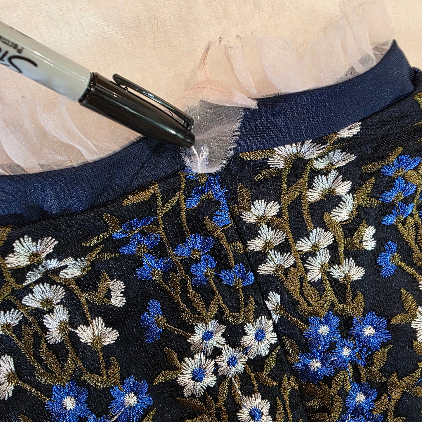 VIP Exclusive Embroidered Floral Sheer Romper Size Medium