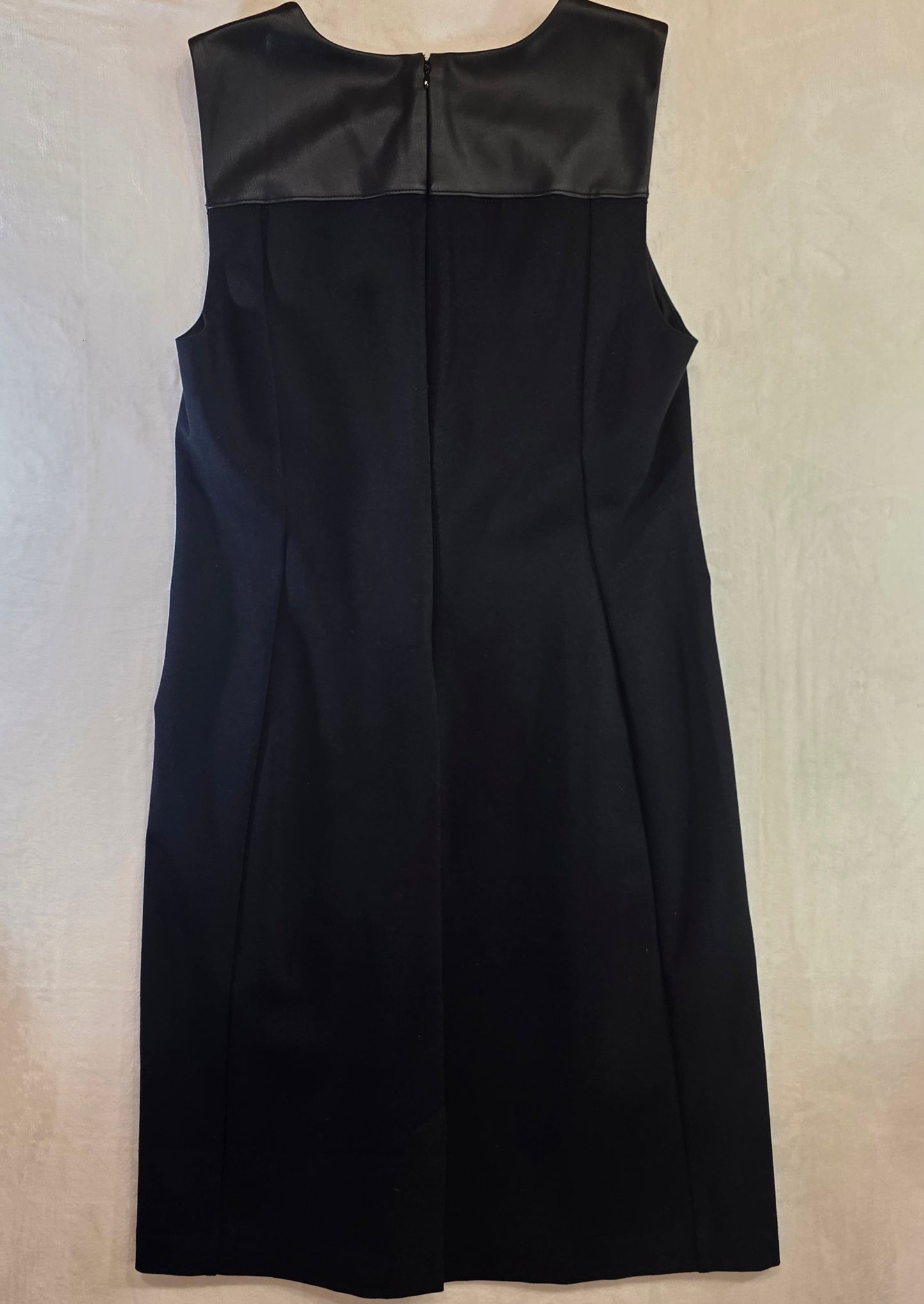 Ann Taylor Faux Leather Trim Sleeveless Dress W Size 10