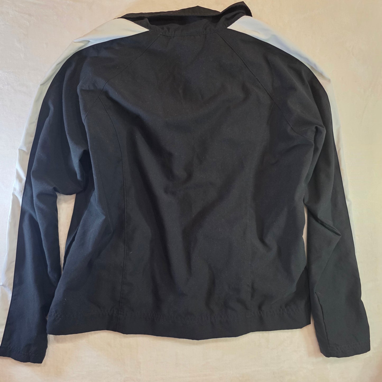 NIke Jacket Womens Large (12-14) Black Full Zip Track Running Outdoors Striped