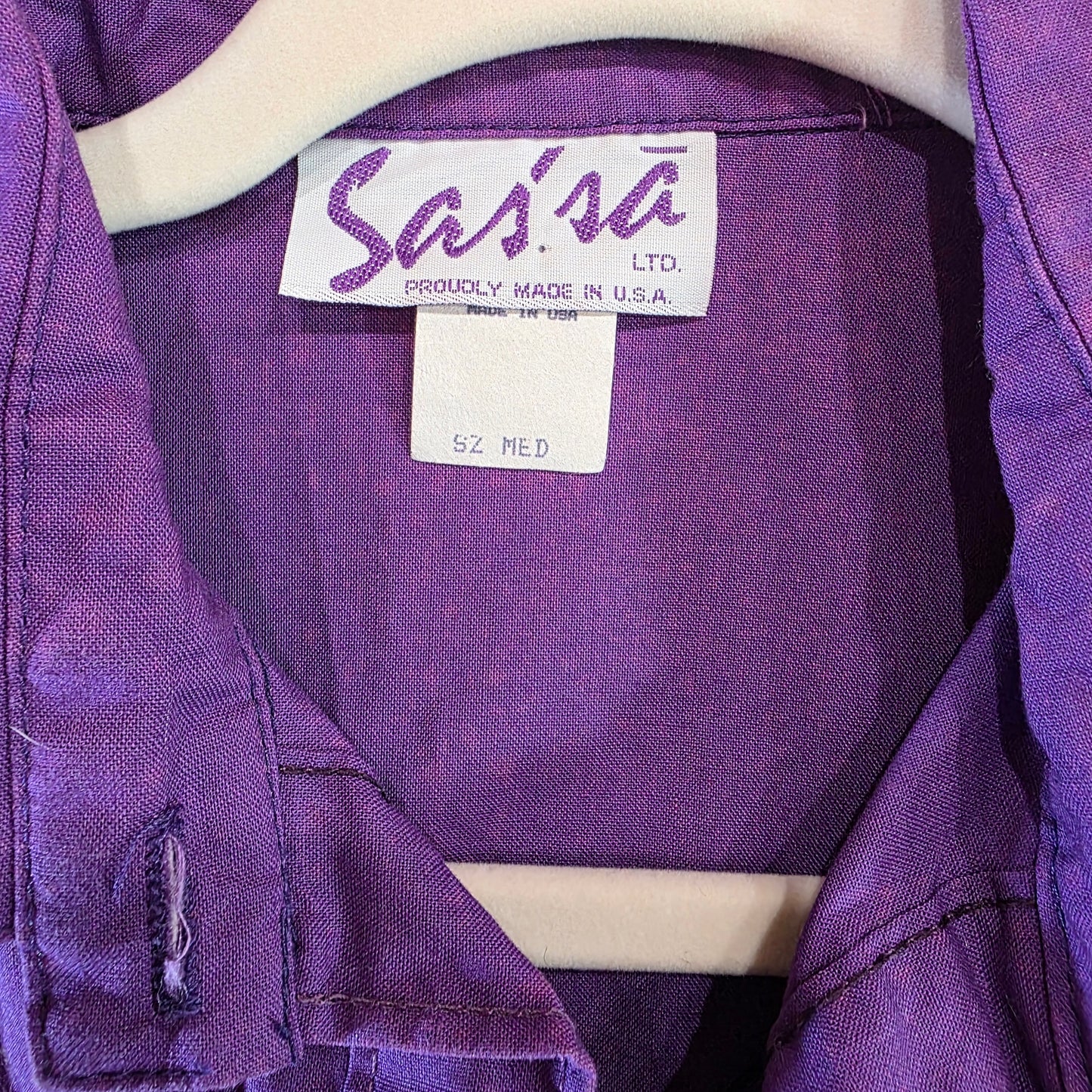 Vintage Sas’sa Women’s Western Fringe Button Up Shirt Size M