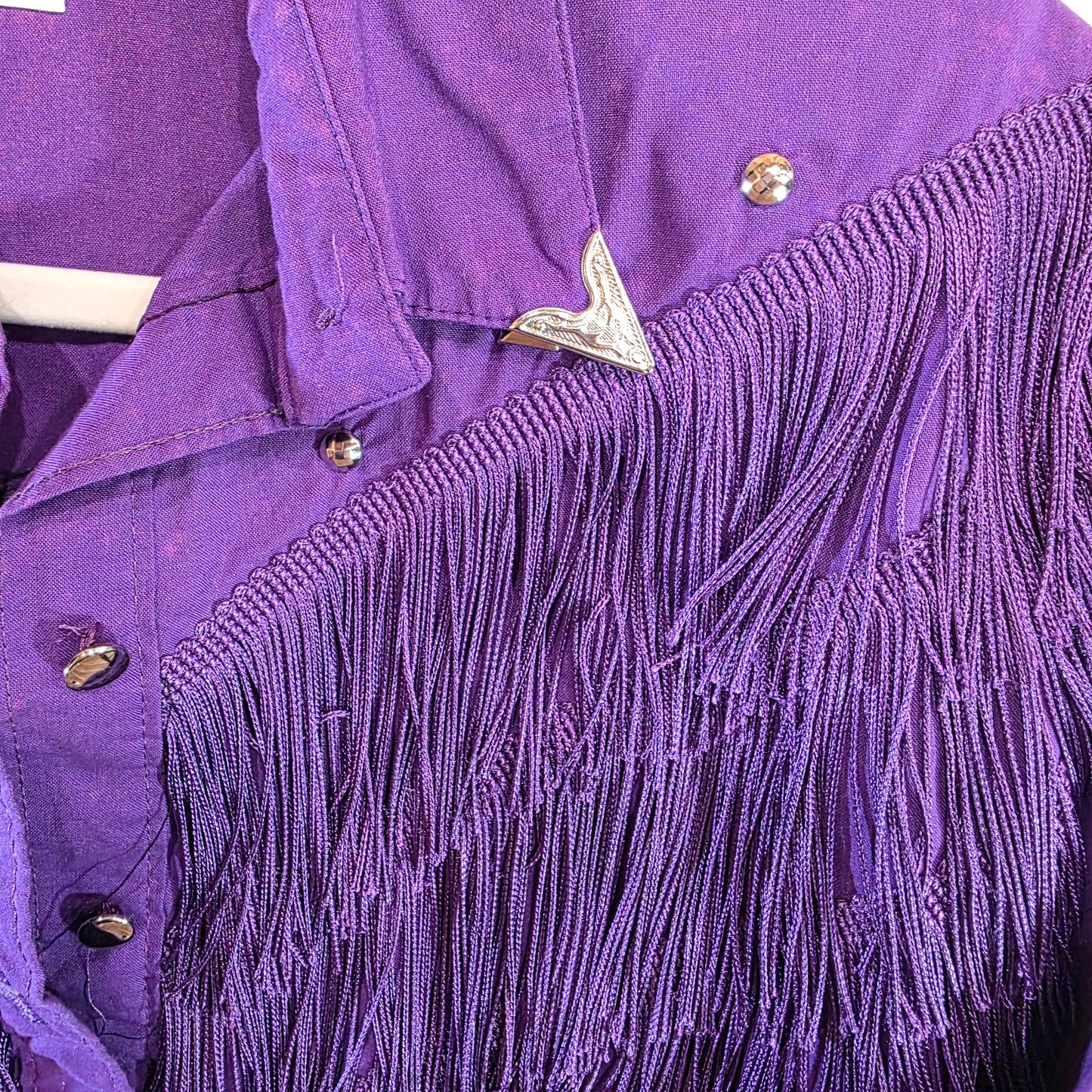 Vintage Sas’sa Women’s Western Fringe Button Up Shirt Size M