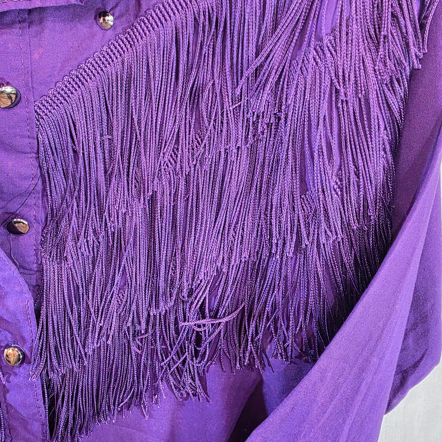 Vintage Sas’sa Women’s Western Fringe Button Up Shirt Size M