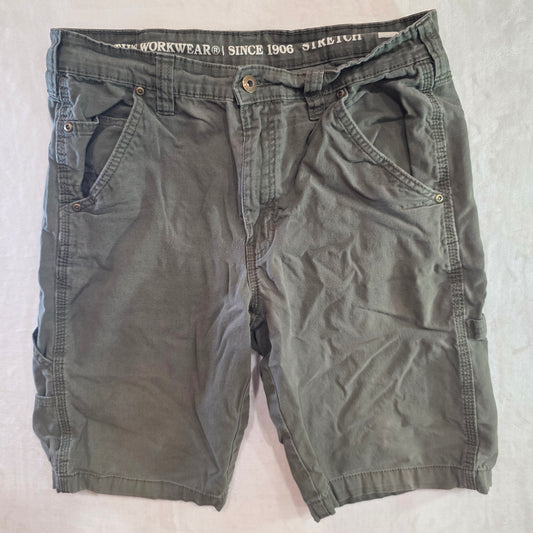 Smith’s Workwear Cargo Shorts M Size 32W Olive Regular Fit Cotton Blend