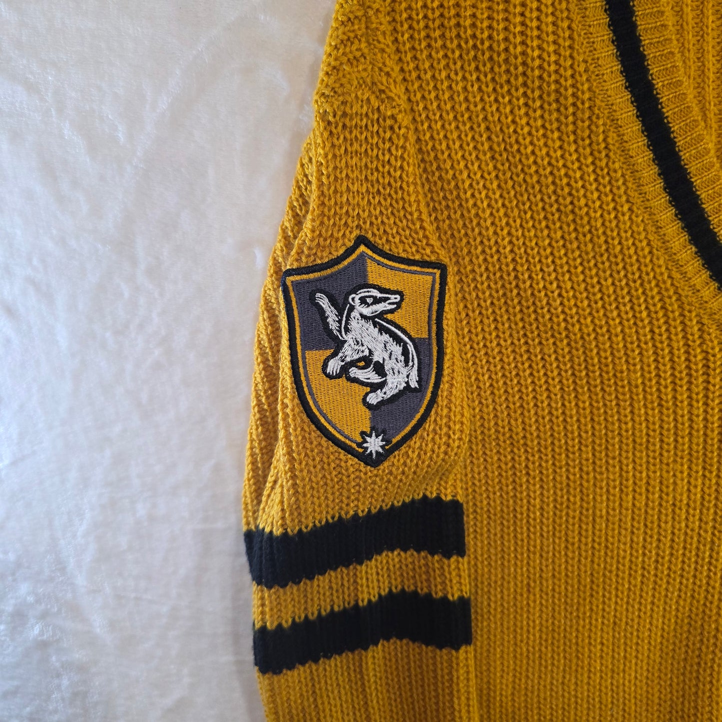 Harry Potter Oversized Hufflepuff Knit Sweater Dress With Embroidered logo Medium