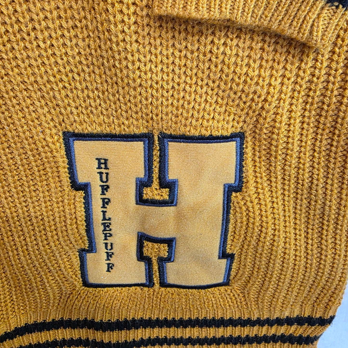 Harry Potter Oversized Hufflepuff Knit Sweater Dress With Embroidered logo Medium