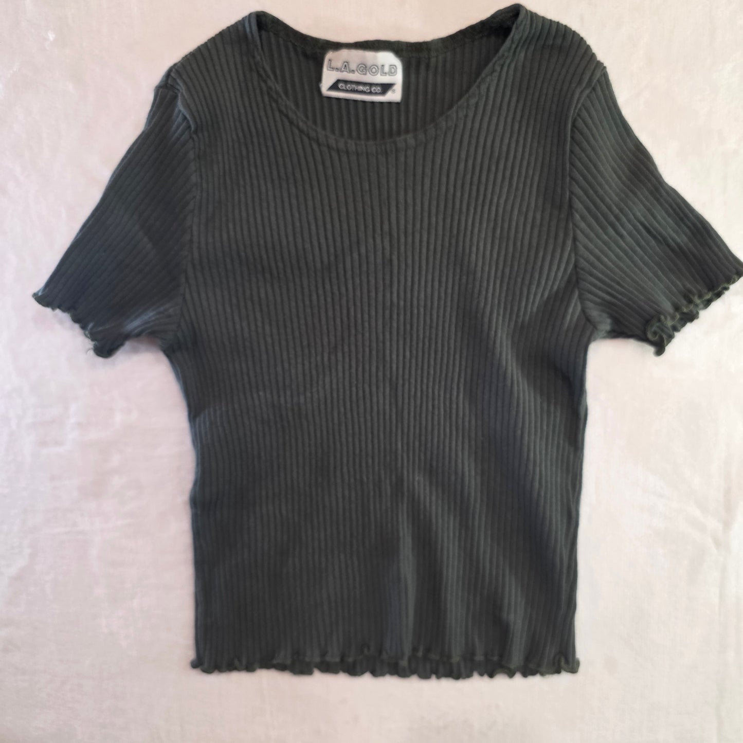 LA Gold Ribbed Shirt Forest Green Size Unknown