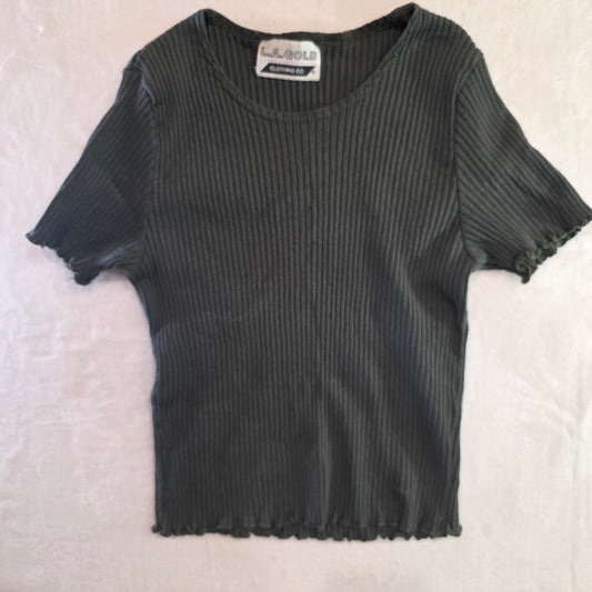 LA Gold Ribbed Shirt Forest Green Size Unknown