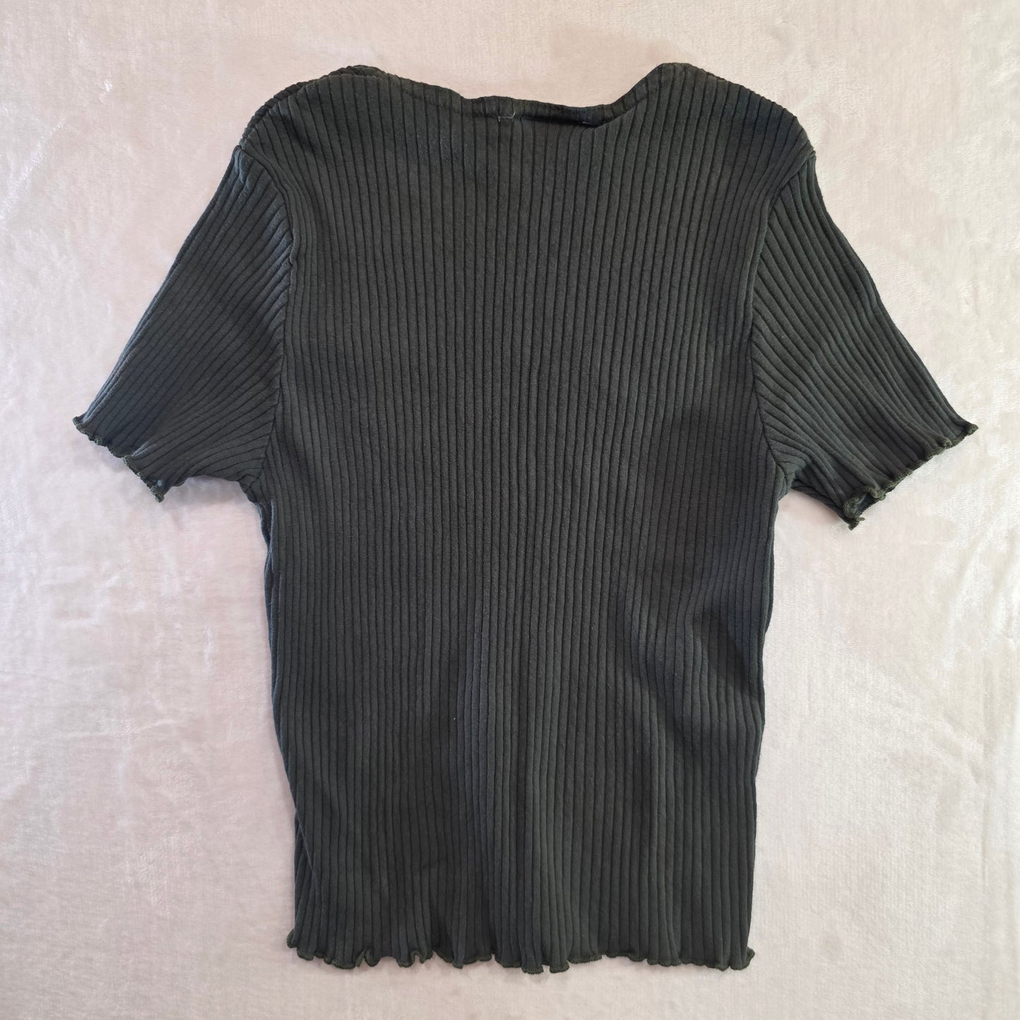 LA Gold Ribbed Shirt Forest Green Size Unknown