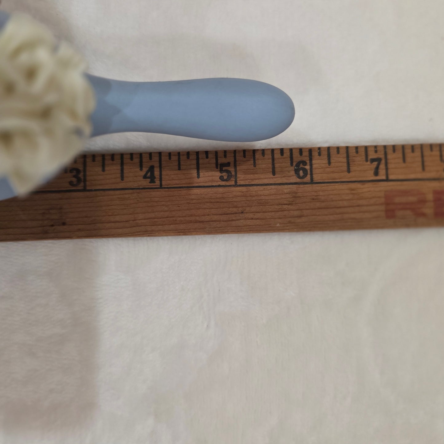 Vintage Blue Hand Bell Embossed White Roses