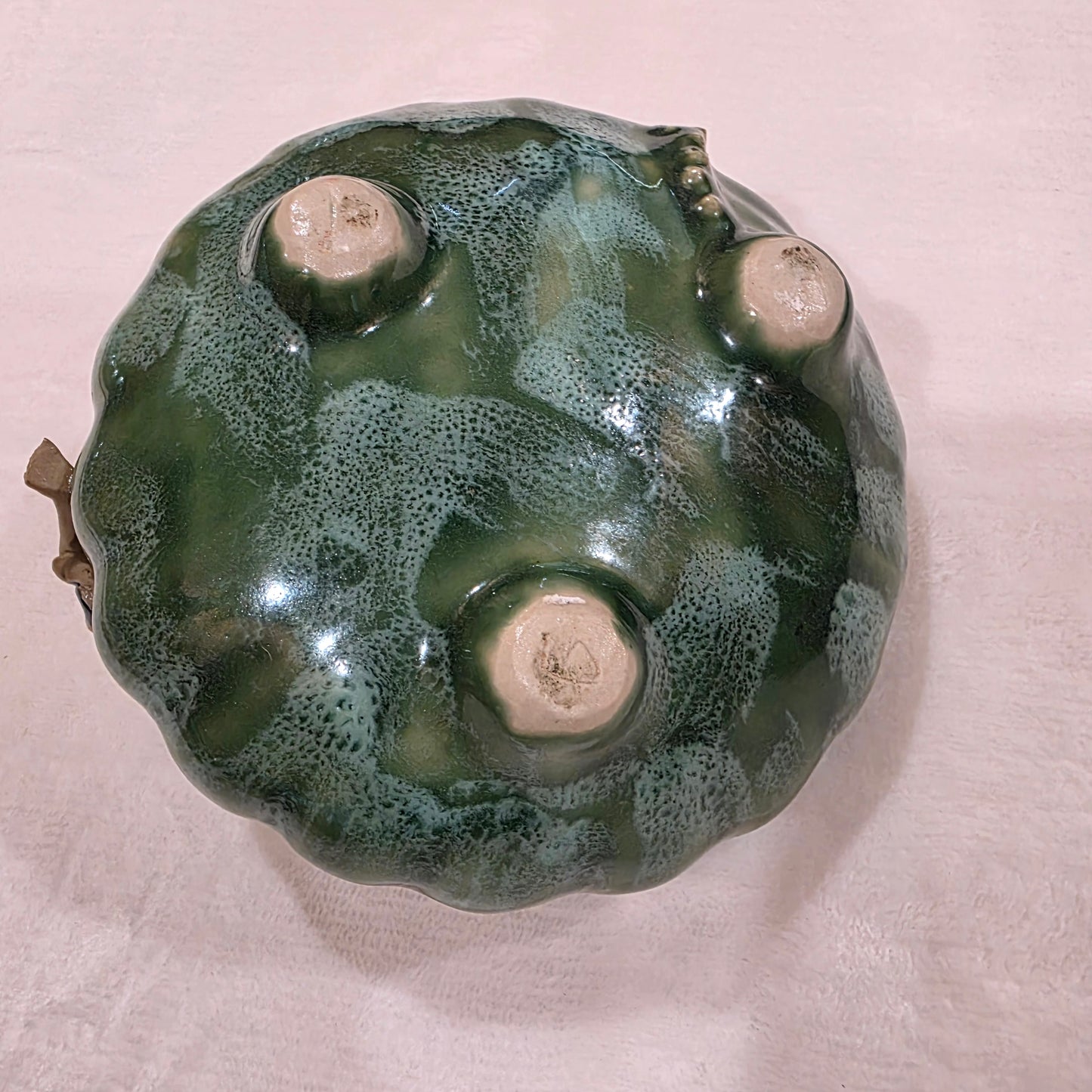 Mud Man and Frog Ceramic Pottery Bowl