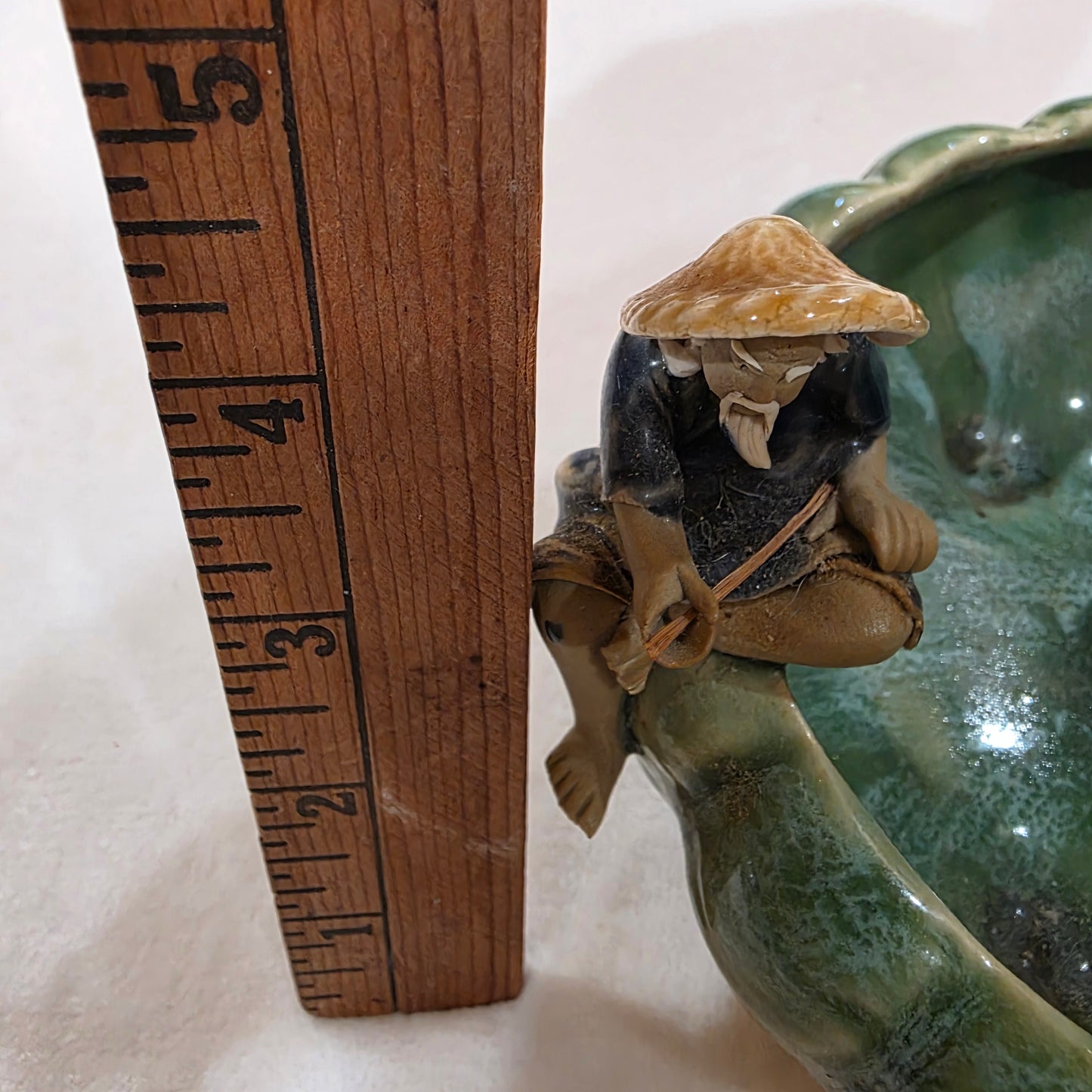 Mud Man and Frog Ceramic Pottery Bowl