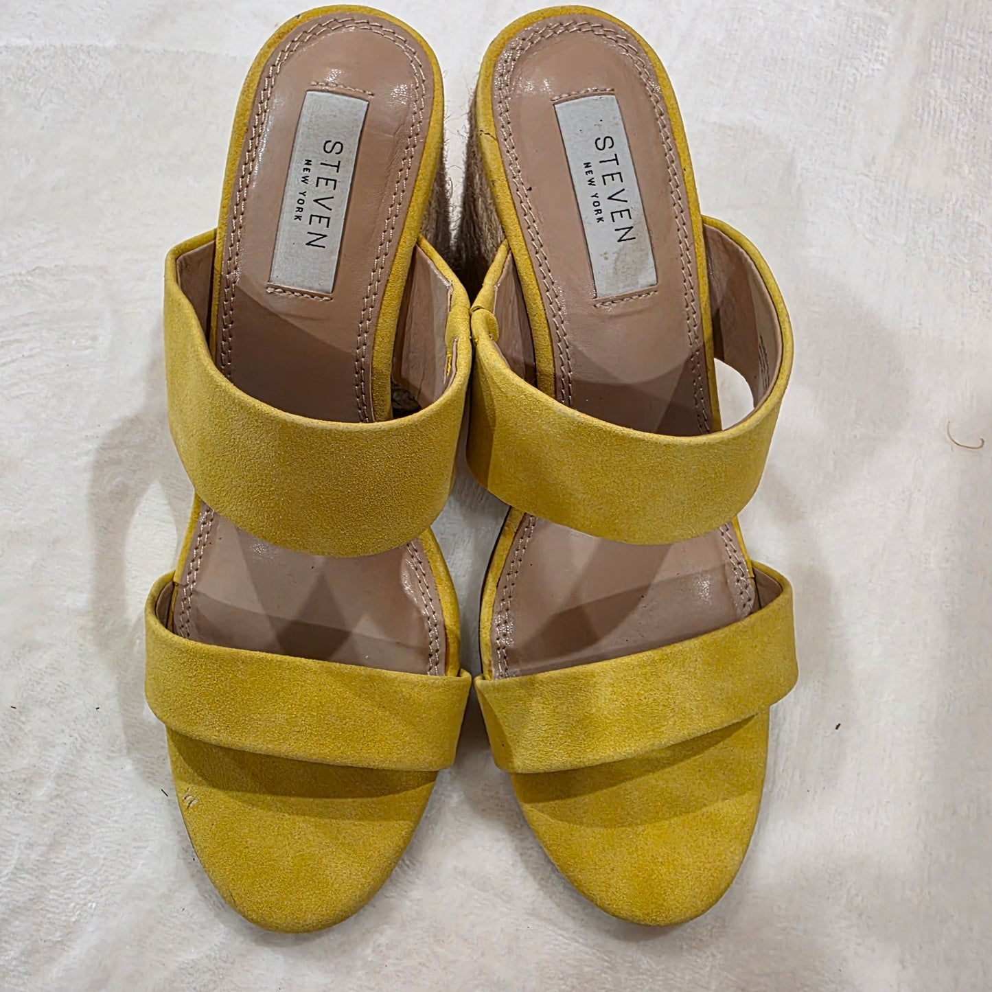 Steven New York Yellow Suede Sandals Size 7M