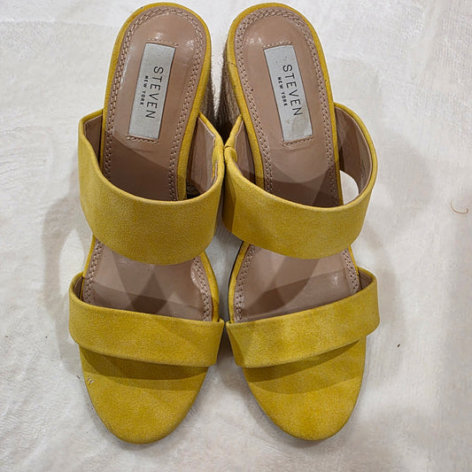 Steven New York Yellow Suede Sandals Size 7M
