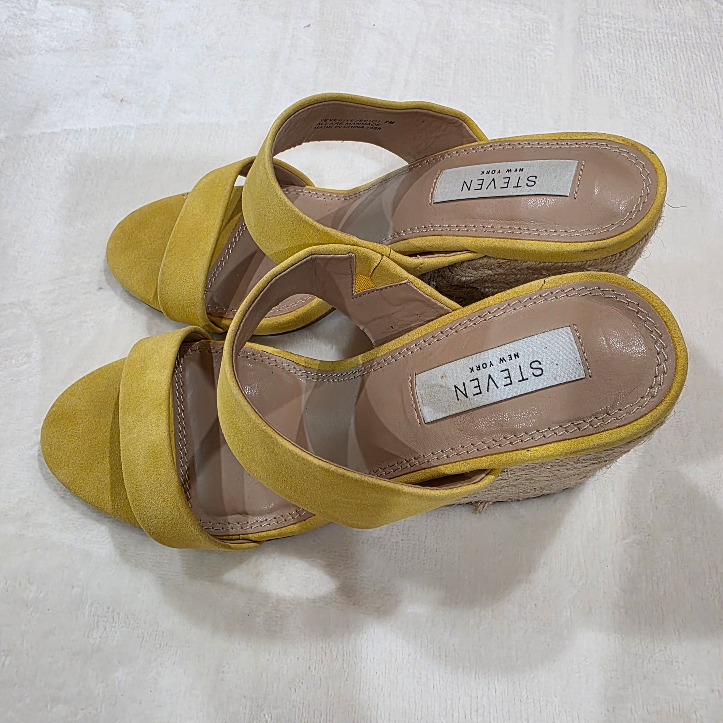 Steven New York Yellow Suede Sandals Size 7M