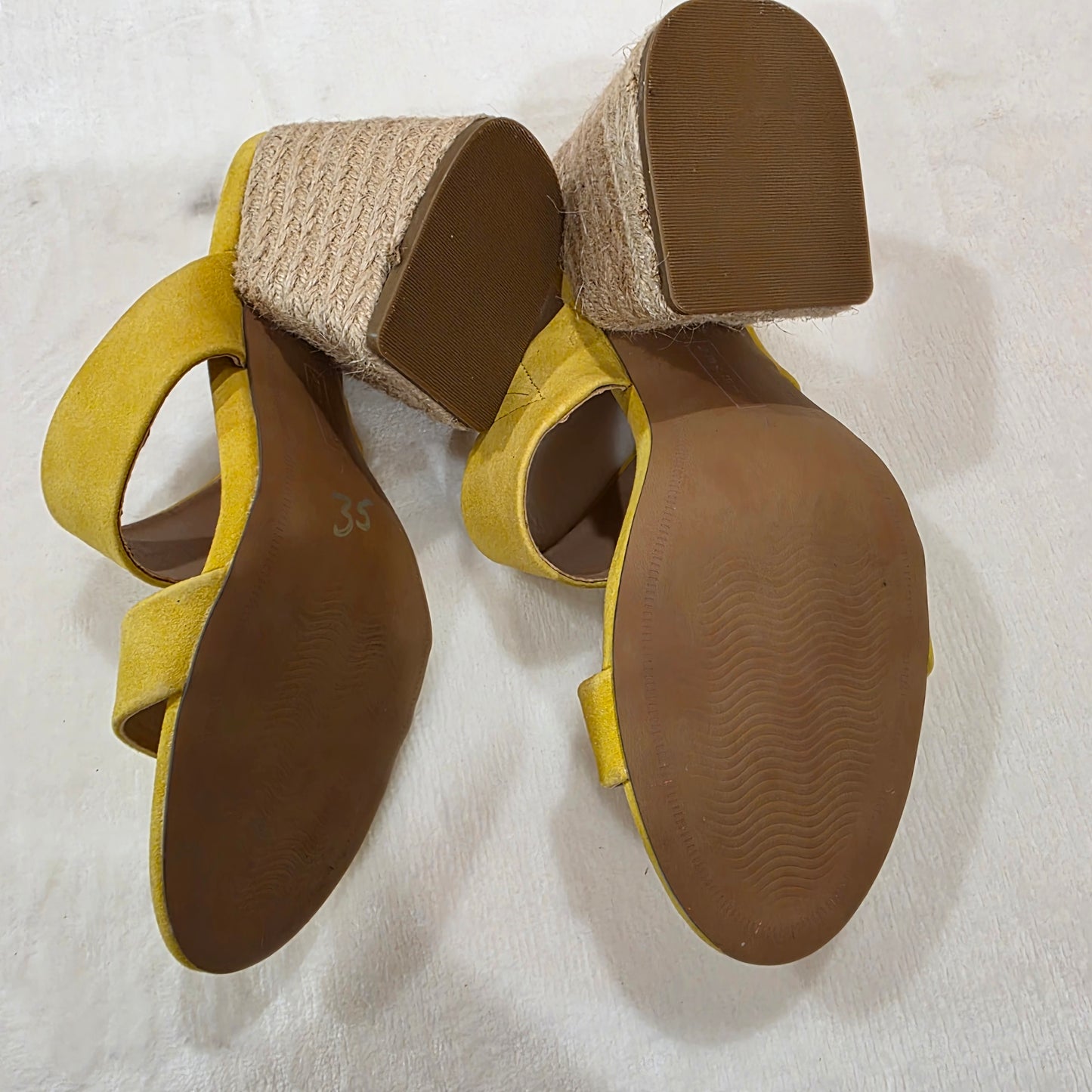 Steven New York Yellow Suede Sandals Size 7M