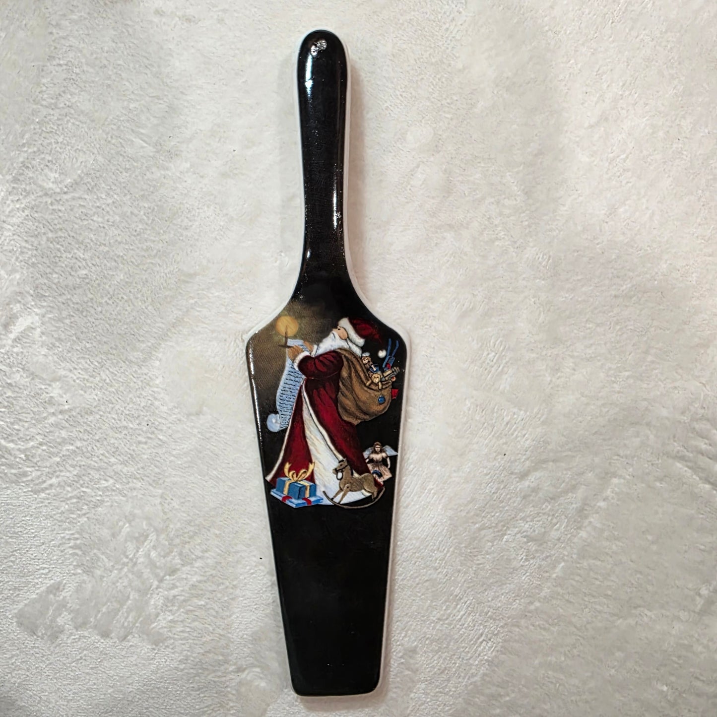 Christmas Holiday Santa Ceramic Pie Cake Server