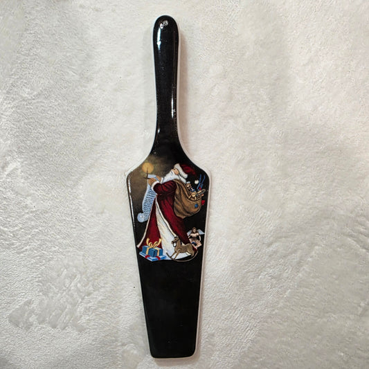 Christmas Holiday Santa Ceramic Pie Cake Server