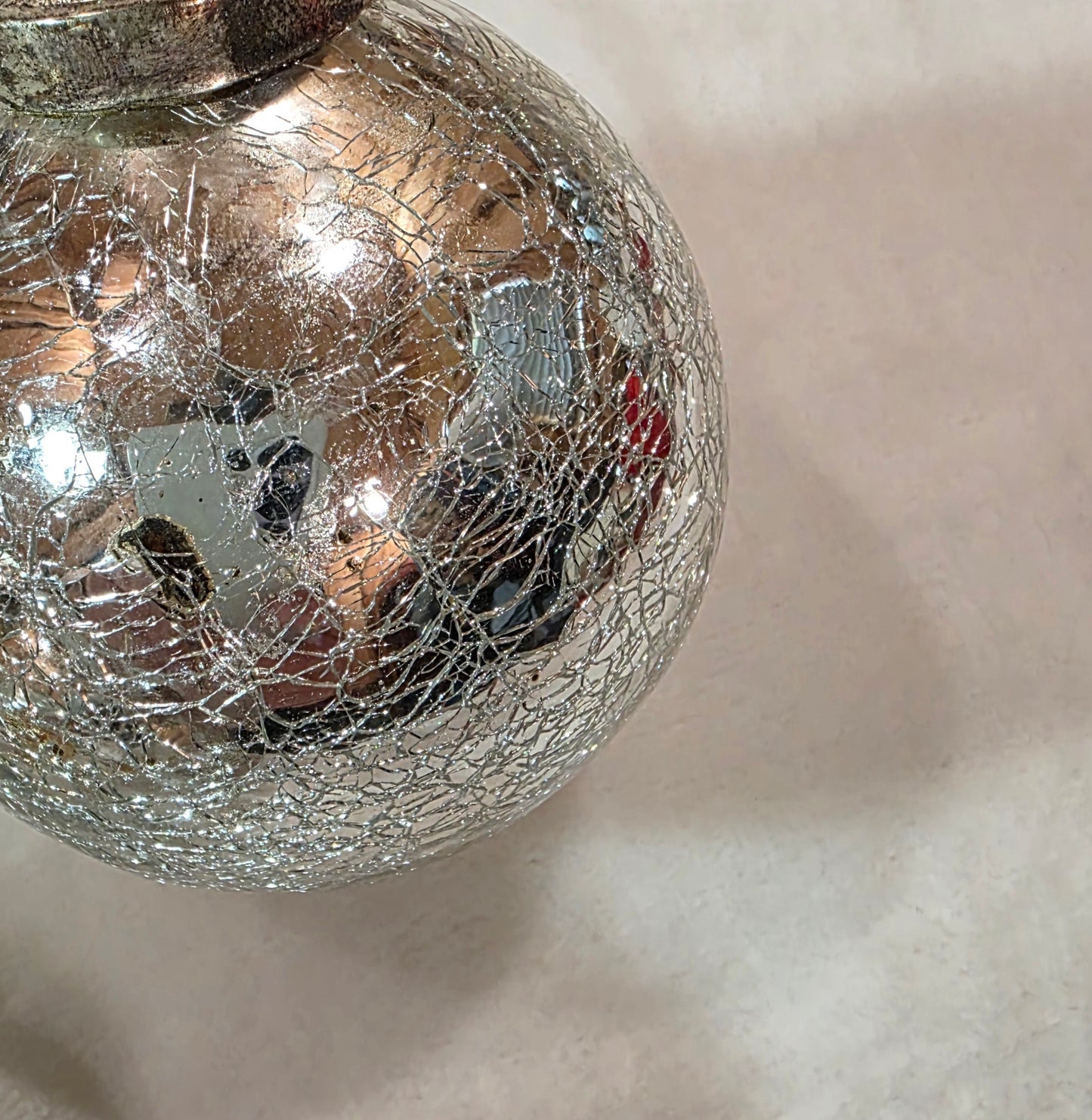 Antique Mercury Glass Ornaments – Double-Walled Crackle Set of 12