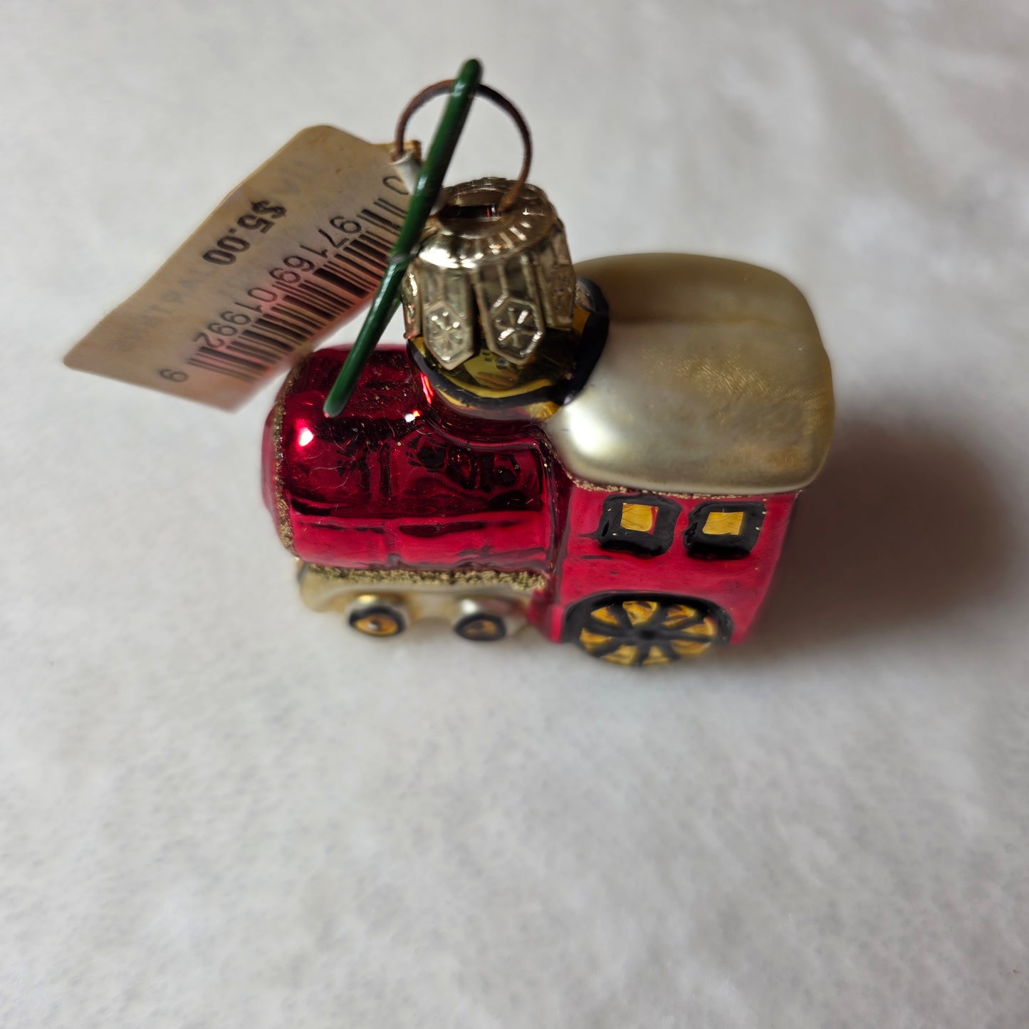 Living Quarters Christmas Ornament – Red Train Metallic Finish – Made in Poland NWT