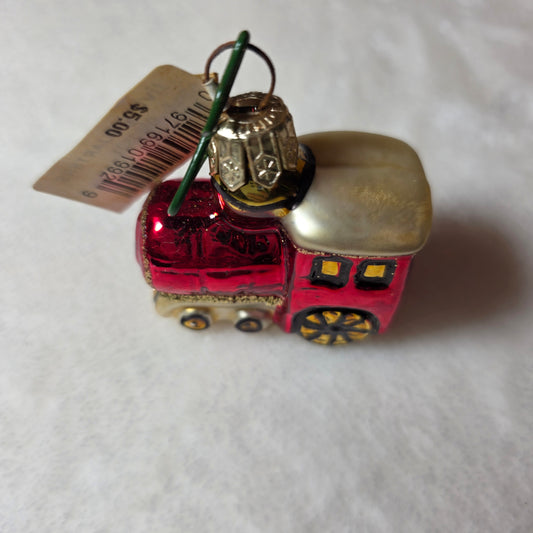 Living Quarters Christmas Ornament – Red Train Metallic Finish – Made in Poland NWT