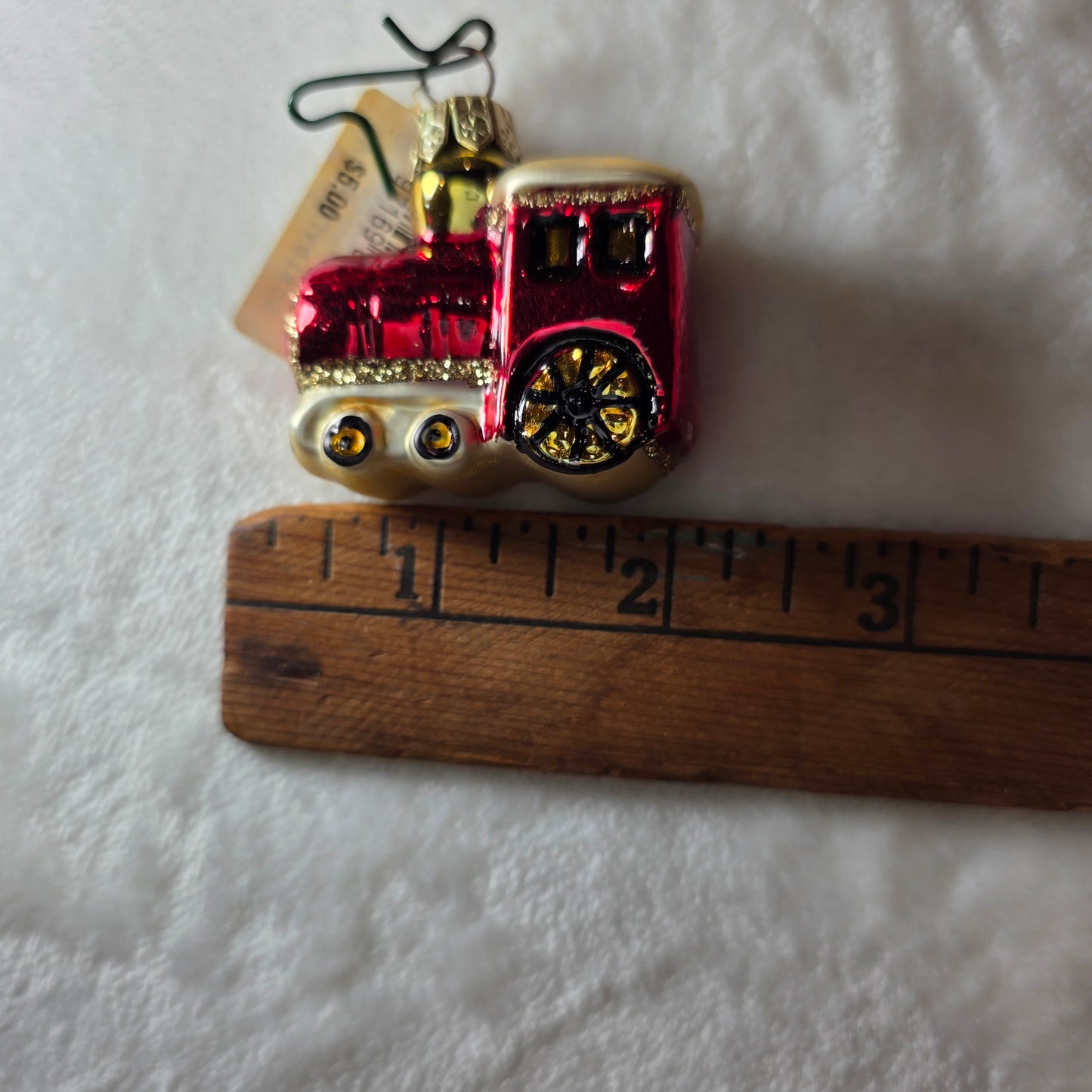 Living Quarters Christmas Ornament – Red Train Metallic Finish – Made in Poland NWT
