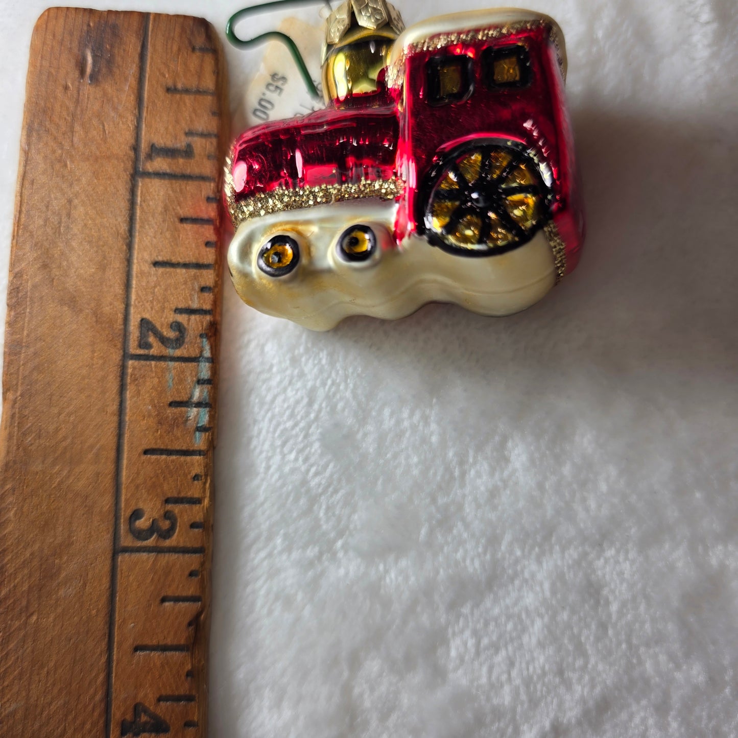 Living Quarters Christmas Ornament – Red Train Metallic Finish – Made in Poland NWT