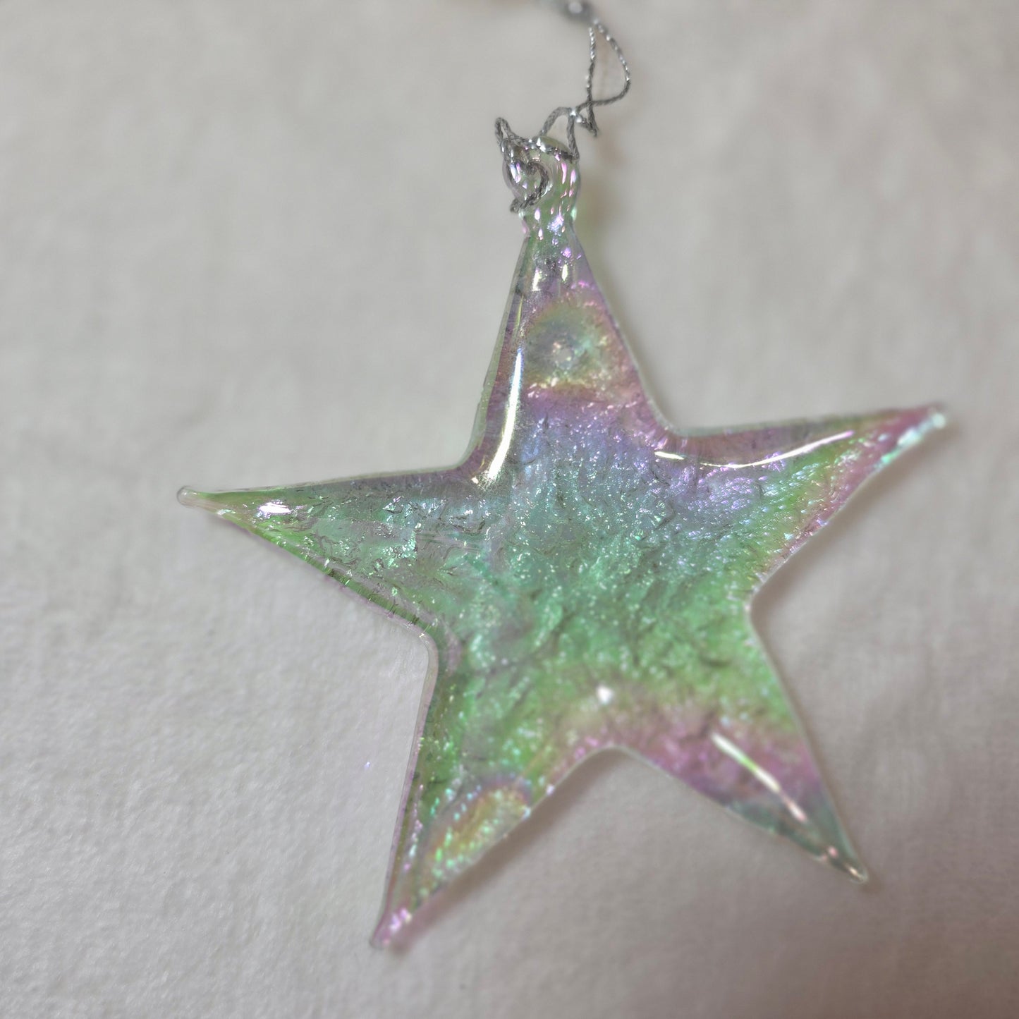 Set of 2 Acrylic Christmas Ornaments – Glitter Snowman & Iridescent Star – Holiday Tree Decor