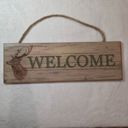 15” L X 5” H Welcome Deer Sign Decor