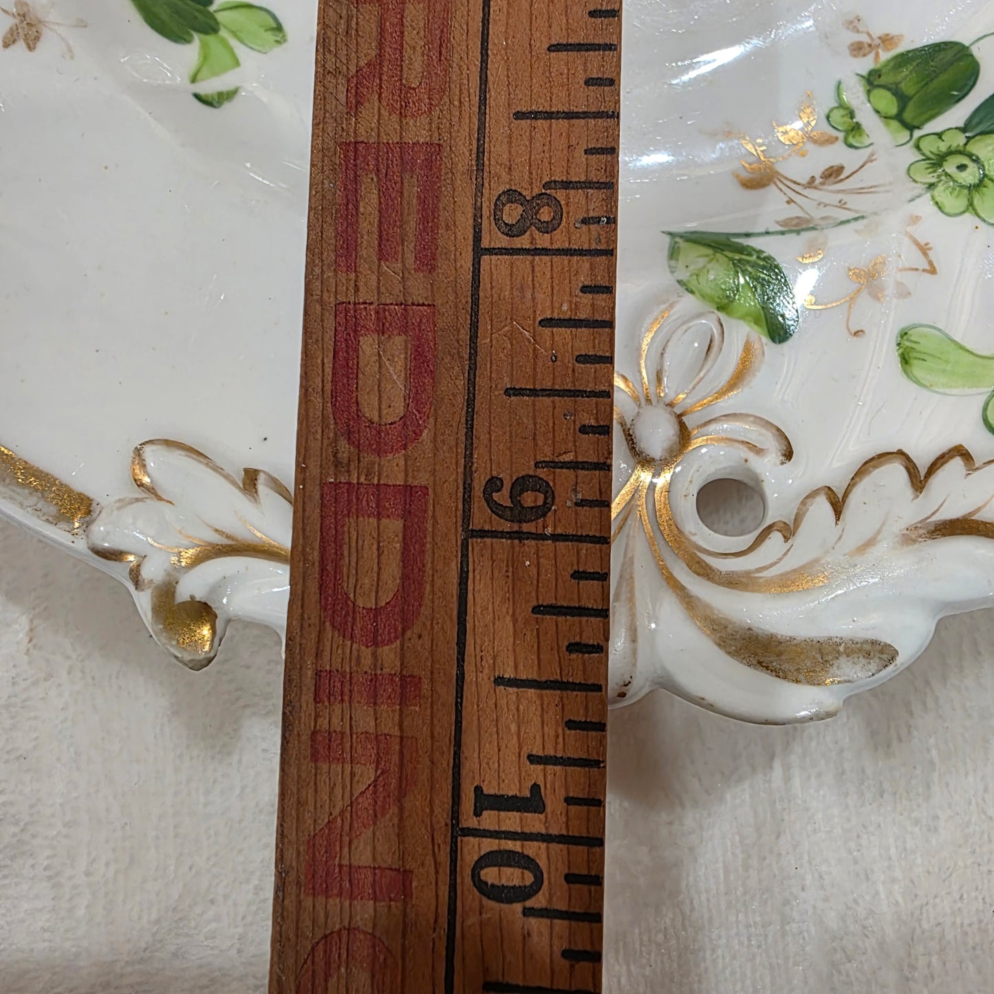Vintage Hand Painted Porcelain Cookie Plate Fruit Floral Gold Trim Germany