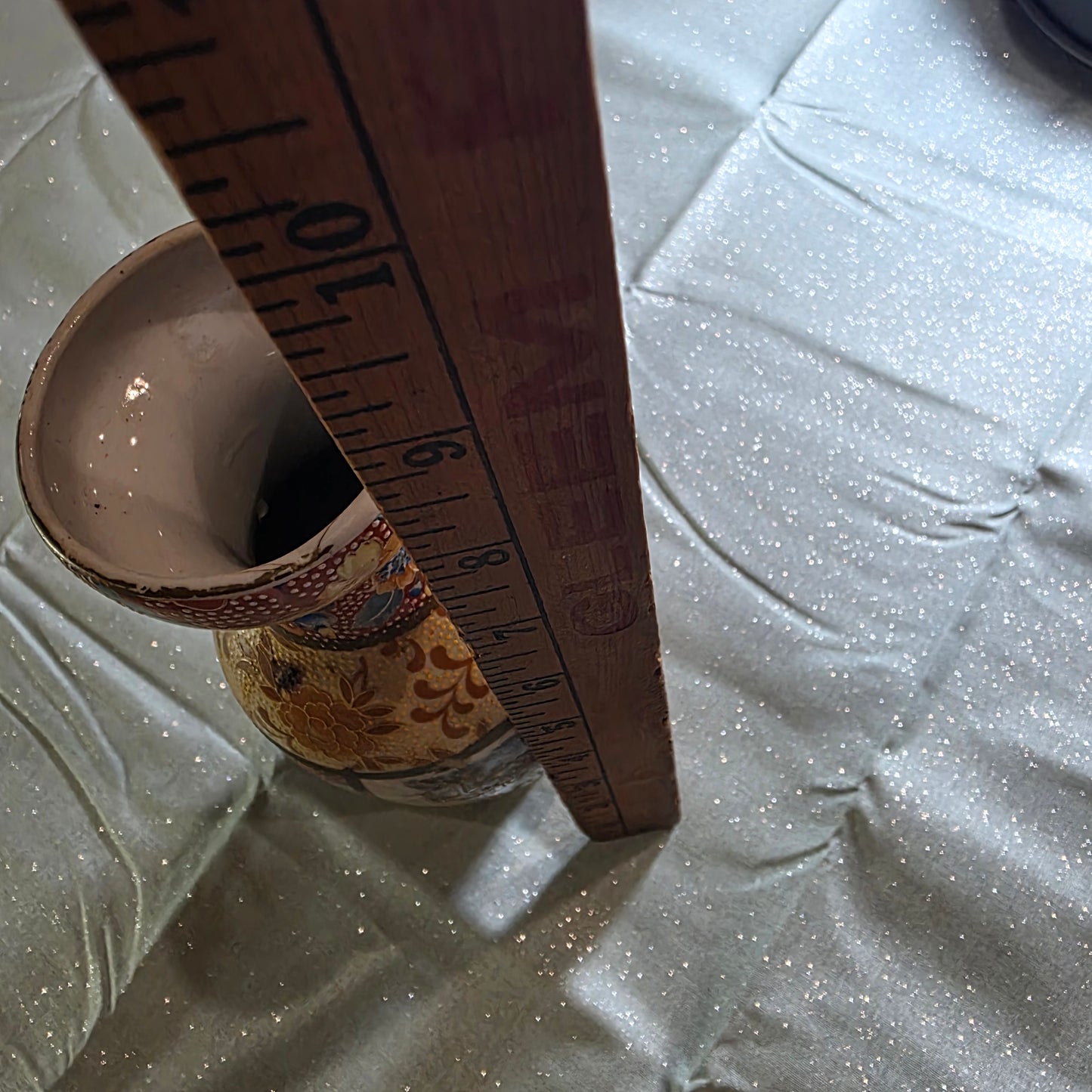 Vintage Japanese Satsuma-style Vase | Hand Painted Asian Decor | 8”