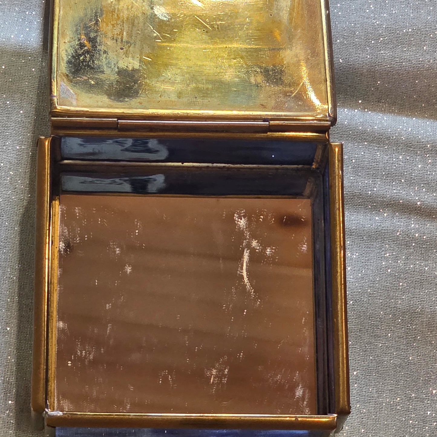 Vintage 1993 Enesco Thomas Cathey Collection Angel Mirrored Trinket Box