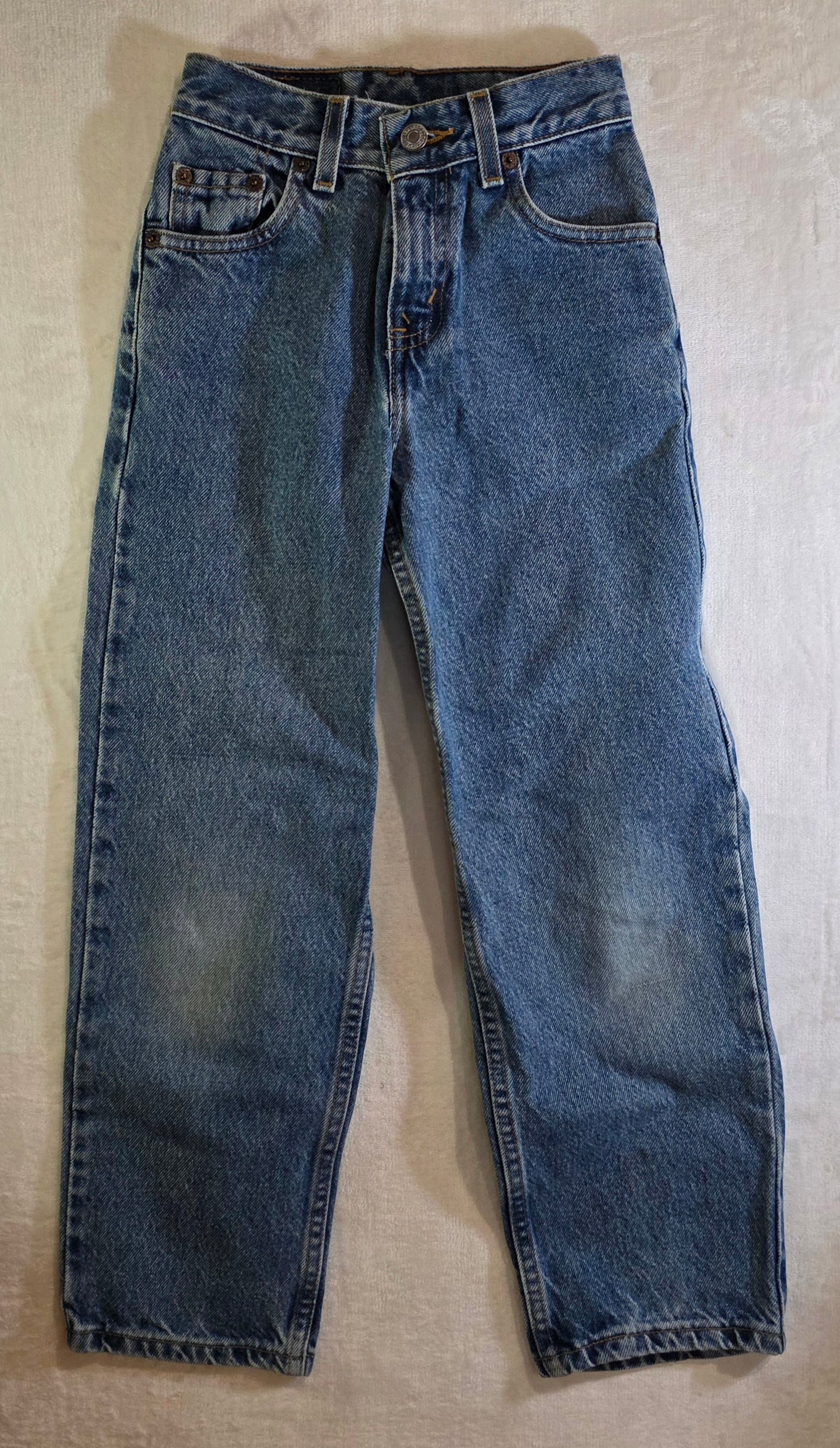 Levis 550 Boys Blue Denim Jeans Relaxed Fit Straight Leg - Size 8 Slim (22X22)