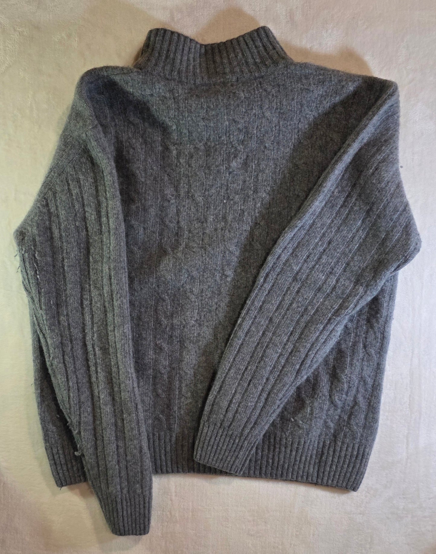 Daniele Blasi Men's Wool Blend Sweater Grey Zipper Front Large
